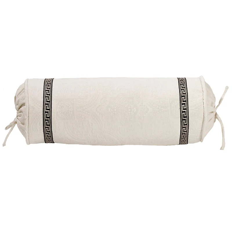 HiEnd Accents Matelasse neckroll with Greek Key Trim