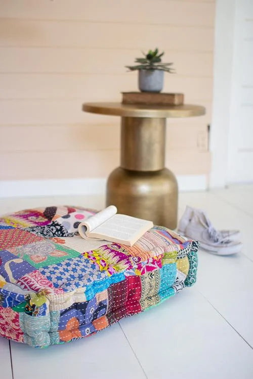 Kalalou NRV2226 Square Kantha Floor Cushion