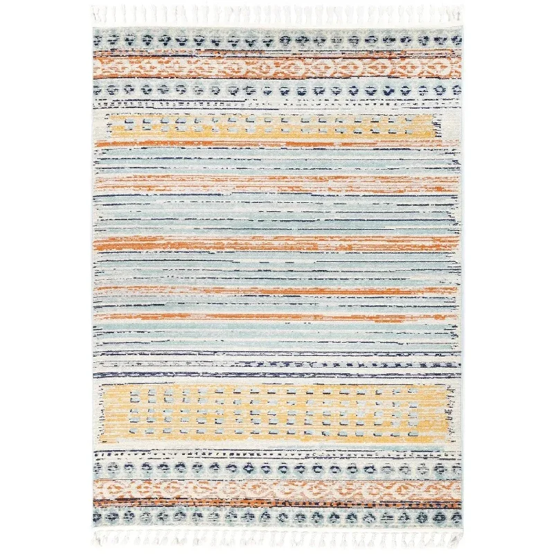 Asilah Light Grey Blue Moroccan Rug