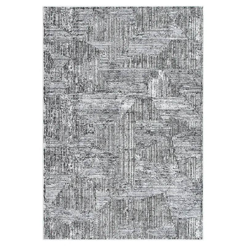 Calvin Klein Abstract Floor Rug Cream/Black