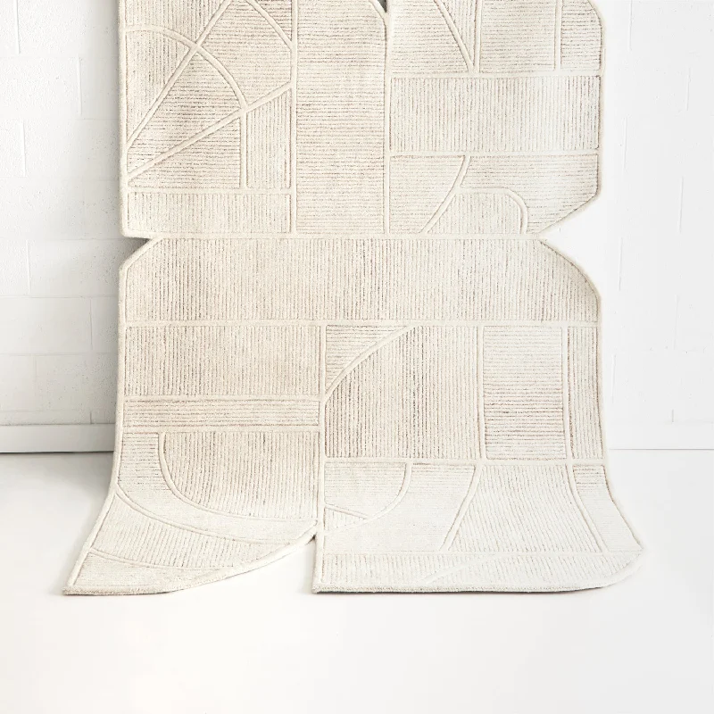 Clayton Ivory Beige Irregular Rug