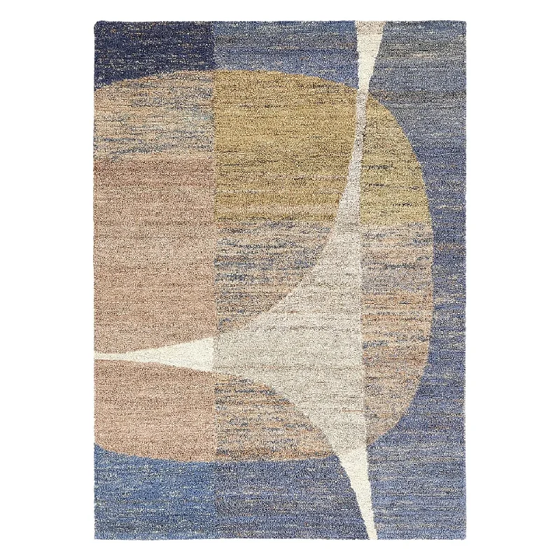 Melba Handmade Designer Jute Rug Blue