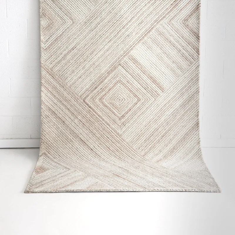 Dove Ivory Beige Wool Rug