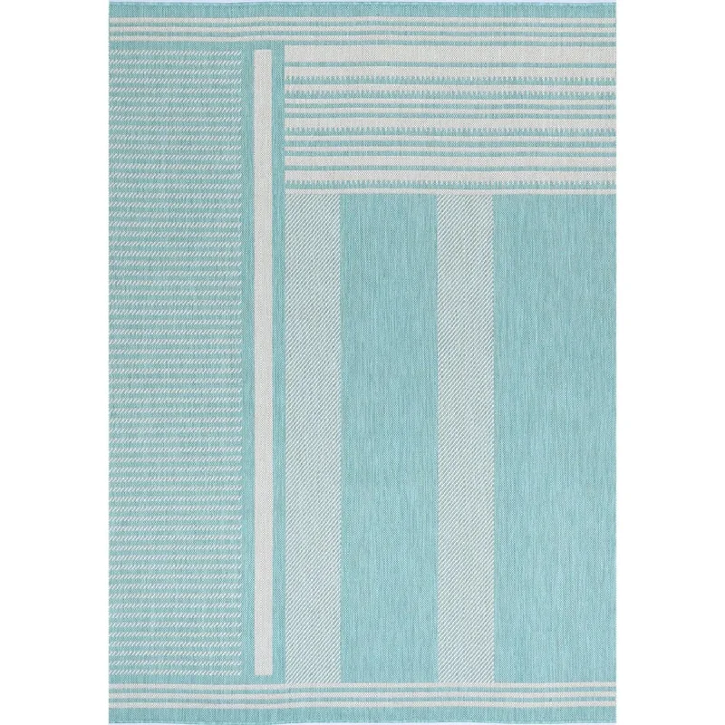 Elements Indoor/Outdoor Turquoise Stone Rug