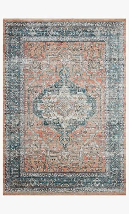 Elise ELI-01 Coral/Blue Rug