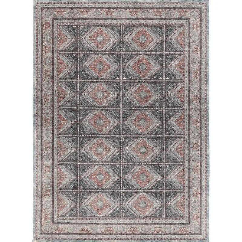 Empress Transitional Light Blue Multi Salmon Rug