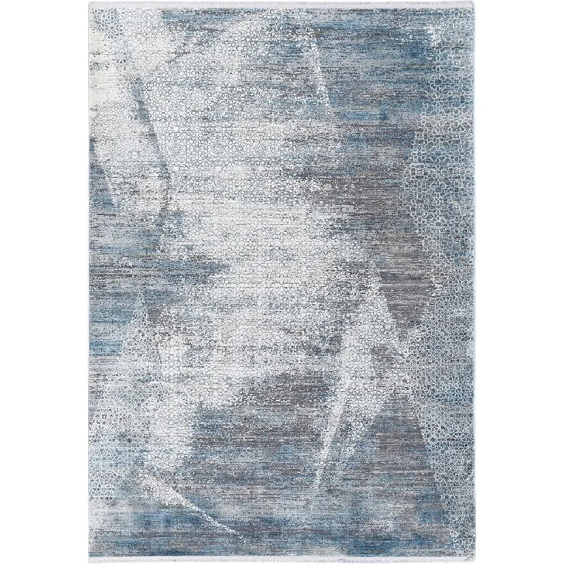 Giorgio Cream & Blue Faded Mosaic Rug