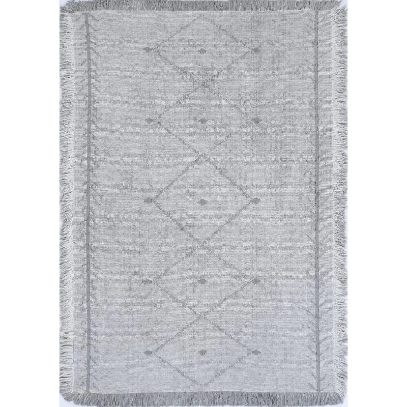 Haryana Aztec Grey Stonewashed Rug