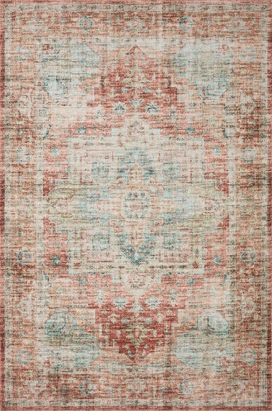 Heidi HEI-01 Terracotta/Aqua Rug