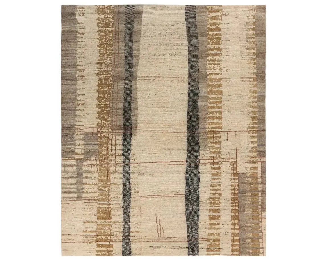 Kazben KAZ03 Taupe/Brown Rug