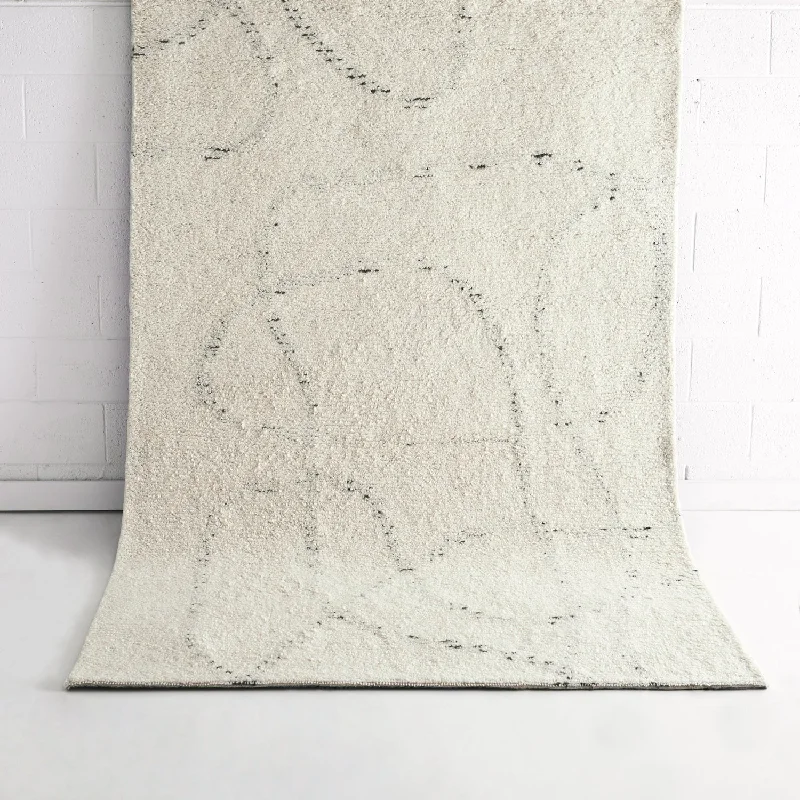 Kiah Ivory Grey Wool Rug