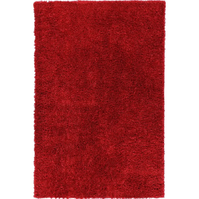 Stratus Plain Red Shag Rug