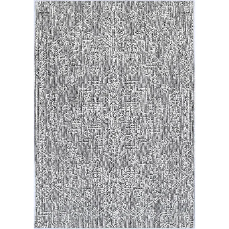 Port Villa Bule Ash Tribal Flatweave Rug