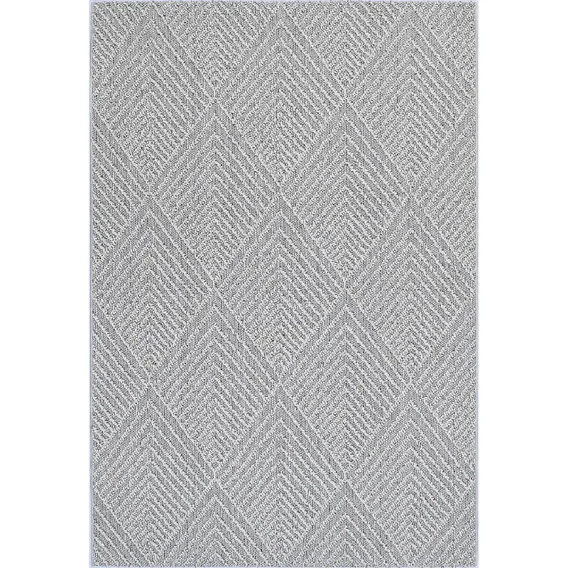 Port Villa Kini Grey Geometric Flatweave Rug