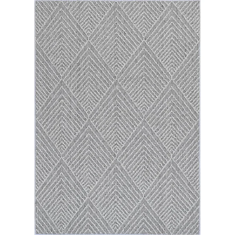 Port Villa Menapi Ash Geometric Flatweave Rug