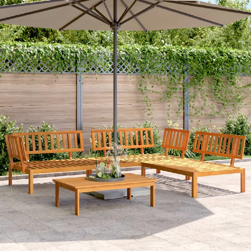 4 Piece Patio Pallet Sofa Set Solid Wood Acacia