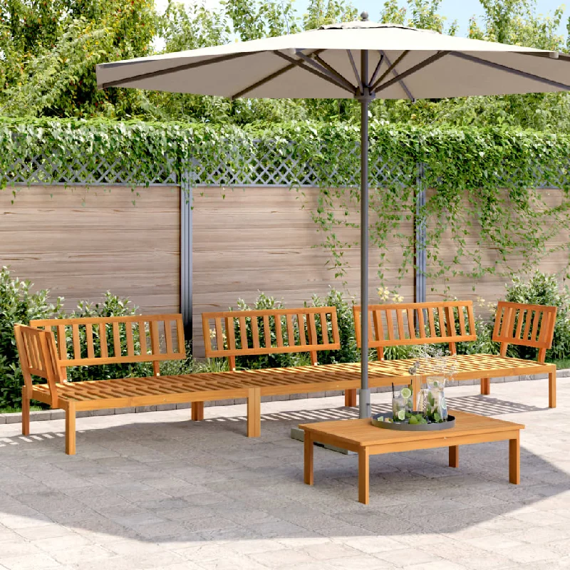 4 Piece Patio Pallet Sofa Set Solid Wood Acacia