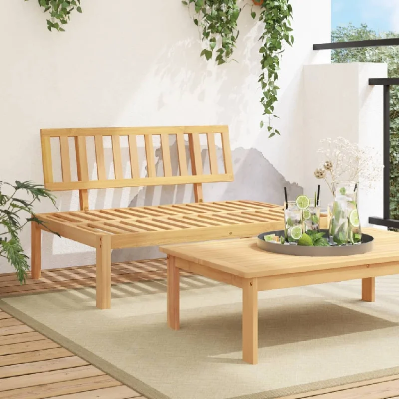 Patio Pallet Middle Sofa Solid Wood Acacia