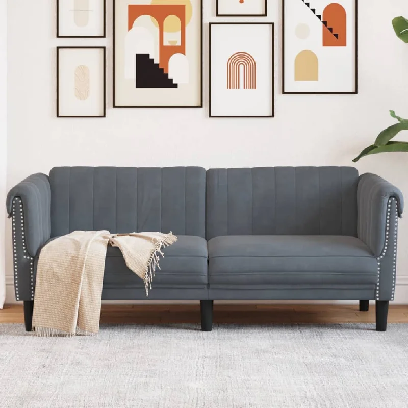 Sofa 2-Seater Dark Gray Velvet