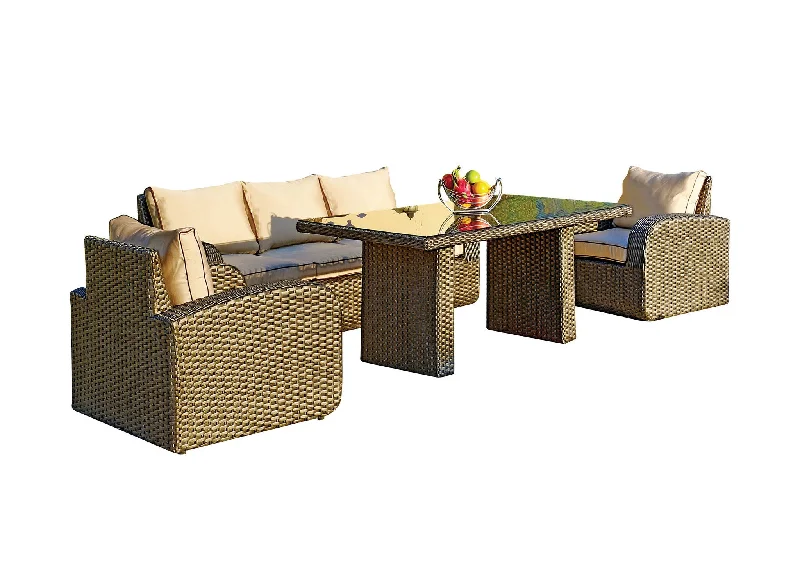 Ciara Rattan Sofa Set 3+1+1