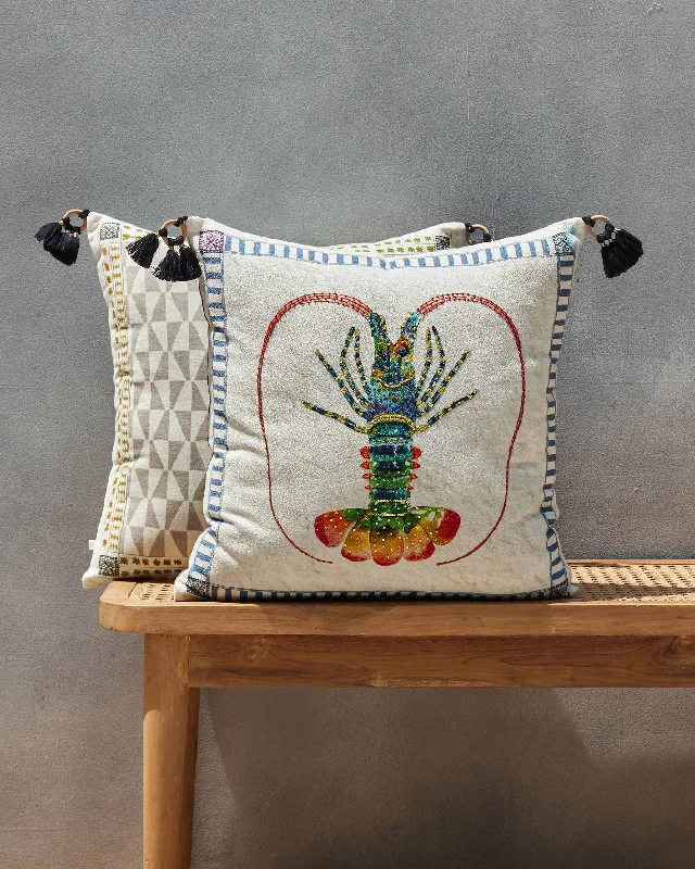 Lobster Cushion Cover - Blue