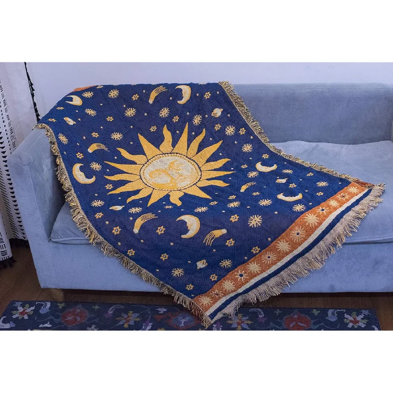 35"X60" Sun And Moon Stars Cushion Cover For Sofa Loveseat Slipcover Chair Fur