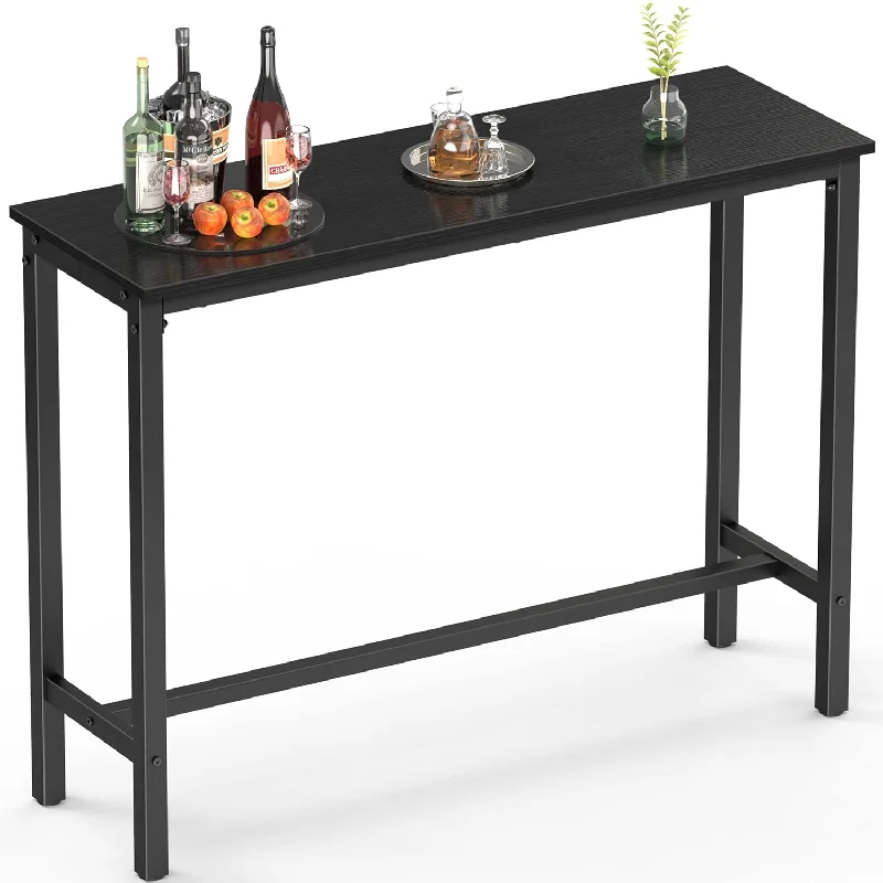 Bar Table, 47" Pub Table High Top Table Rectangular Bar Height Table Sofa Cons