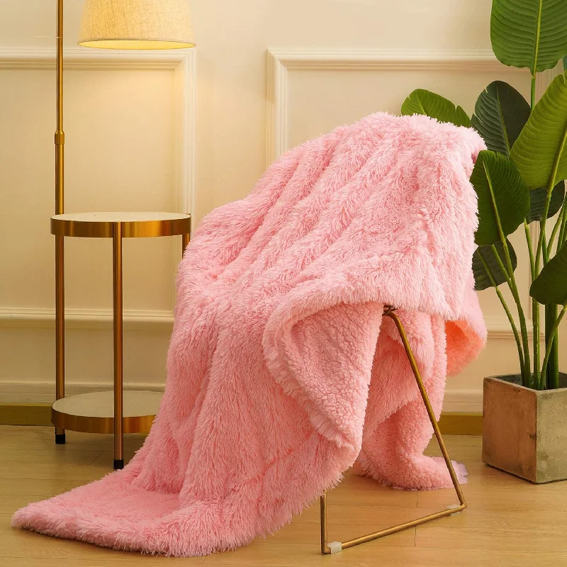 Fluffy Sherpa Blanket For Girls/Boys, 50"X60", Luxury Fuzzy Throw For Sofa, Co