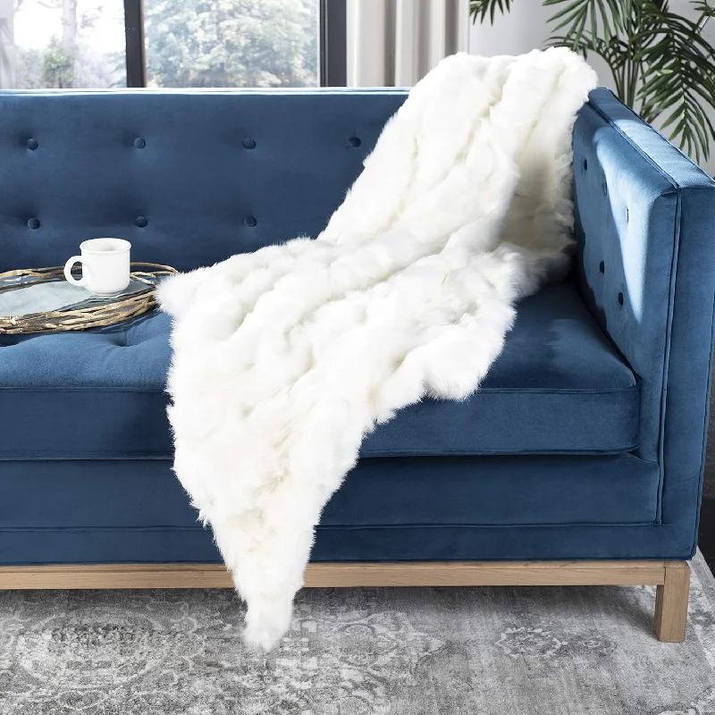 Home Collection Snow White Faux Fur 60 X 72-Inch Sofa Chaise Lounge Club Chair