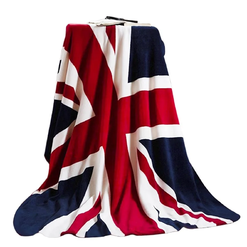 Soft Flannel Union Jack Fleece Blanket British Flag Bed Sofa Blanket Couch Cov