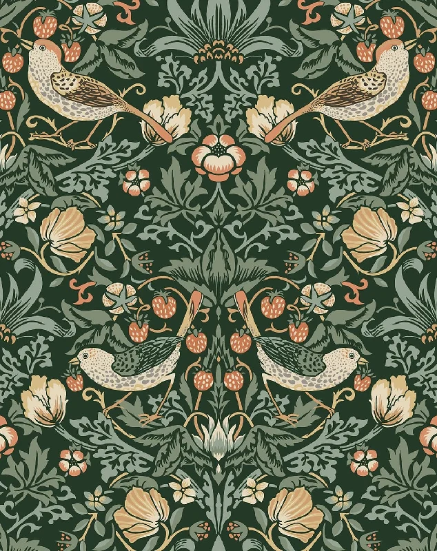 Aves Garden Forest Green Peel-and-Stick Wallpaper