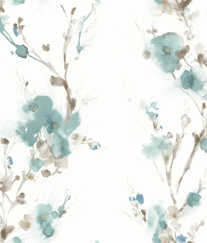 Charm Wallpaper in Teal from the Breathless Collection