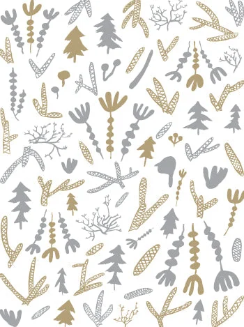 Cle Elum Wallpaper in Cream, Silver, and Gold