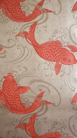 Derwent Wallpaper in Red and Tan from the Folia Collection by Osborne & Little