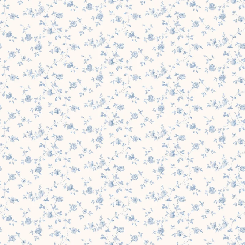 Floral Blue Wallpaper from the Miniatures 2 Collection