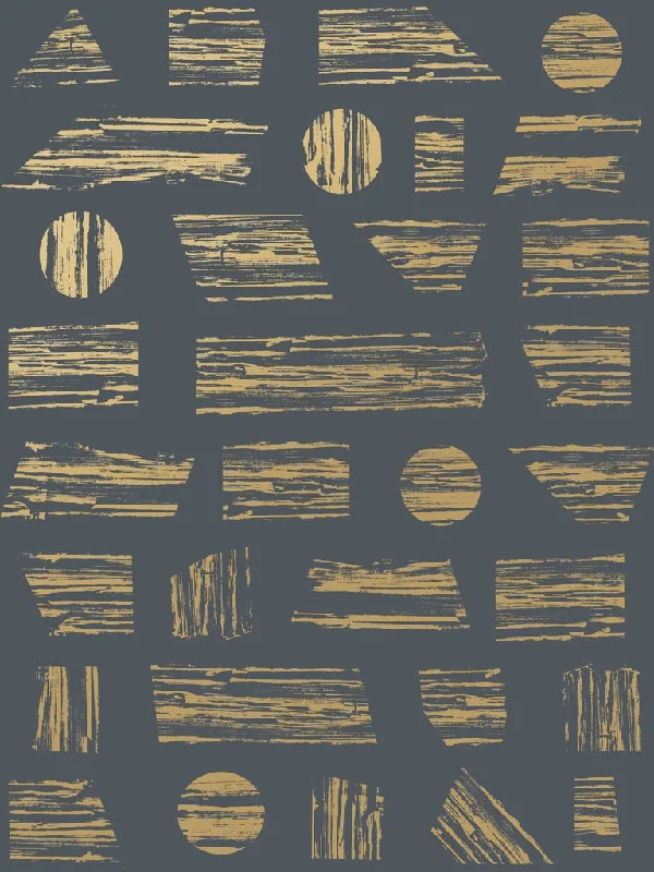 Goldendale Wallpaper in Gold on Charcoal