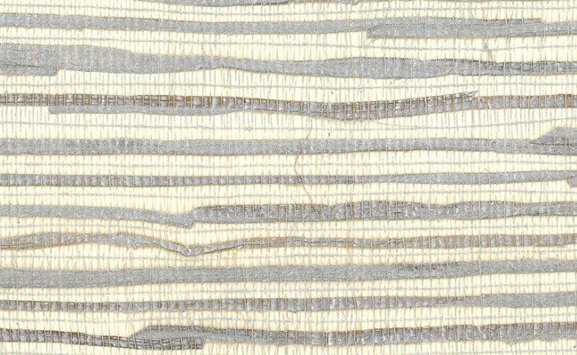 Grasscloth Wallpaper in Metallic and Ivory