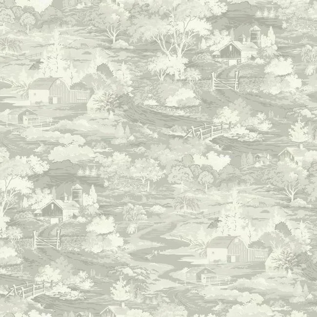 Homestead Wallpaper in Soft Grey from the Magnolia Home Collection