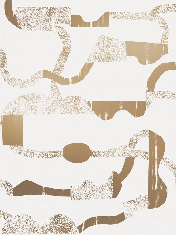 La Strada Wallpaper in Gold and Cream