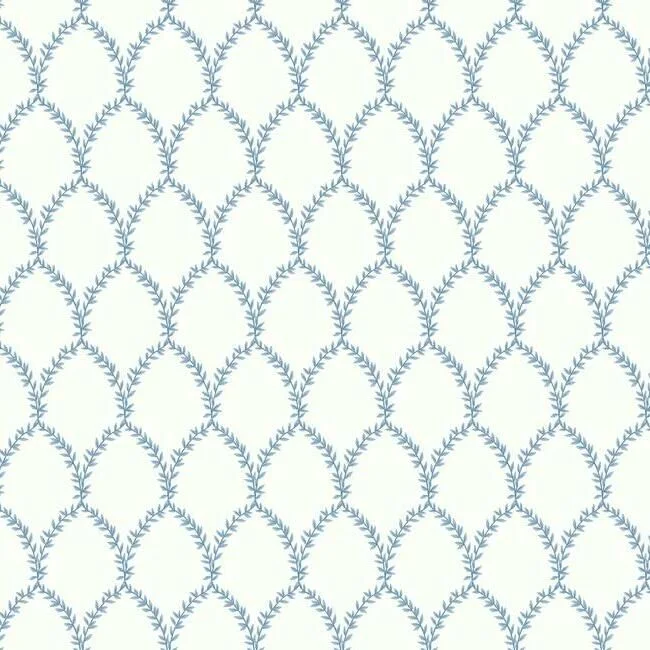 Laurel Wallpaper in Blue and White from the Rifle Paper Co. Collection