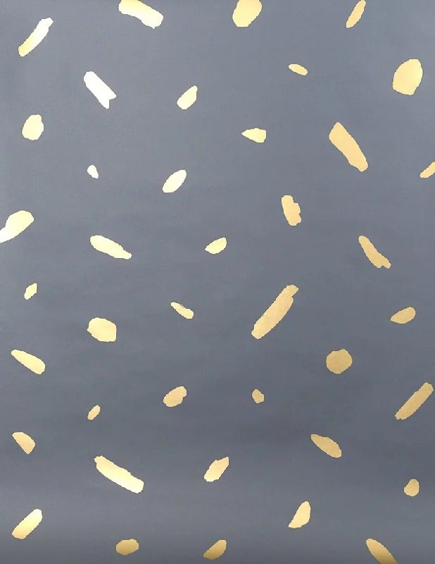 Pas de Trois Wallpaper in Gold on Charcoal