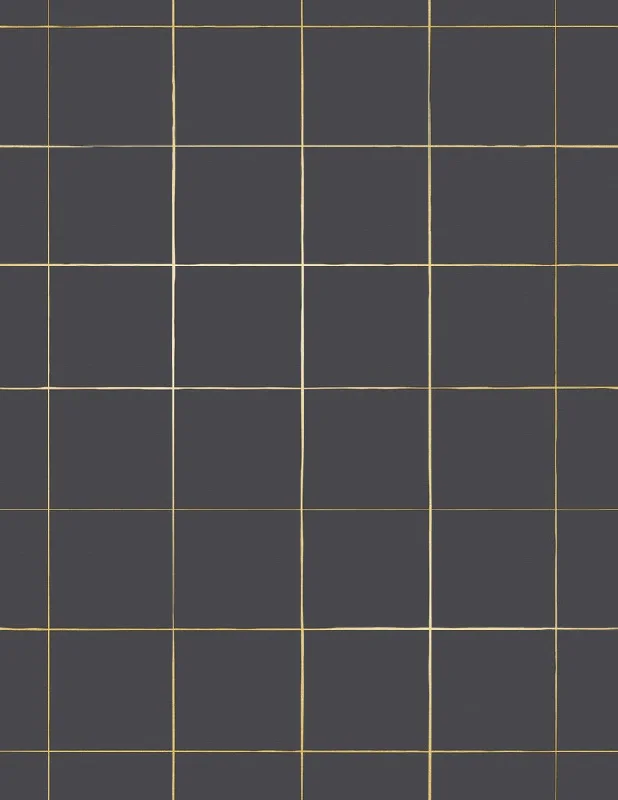 Pascal Wallpaper in Gold on Charcoal