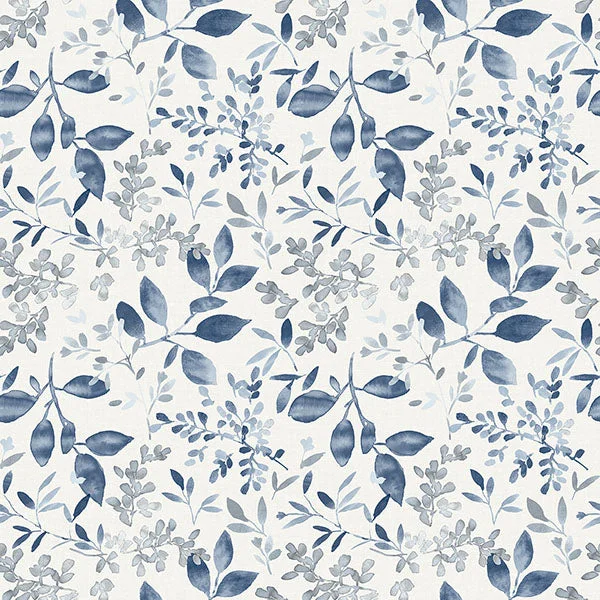 Tinker Navy Woodland Botanical Wallpaper from the Flora & Fauna Collection