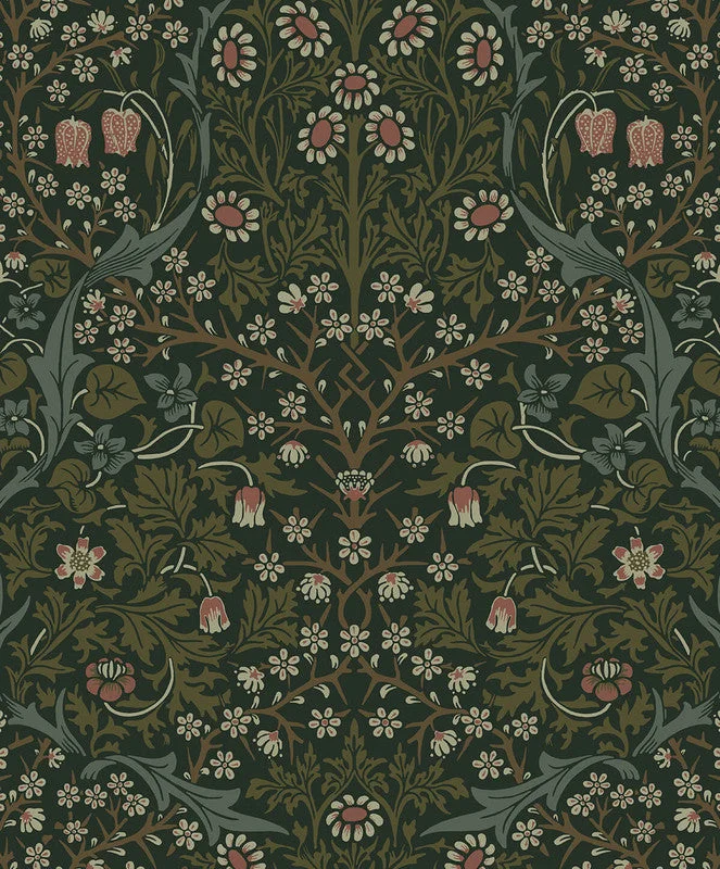 Victorian Garden Peel & Stick Wallpaper in Greenery