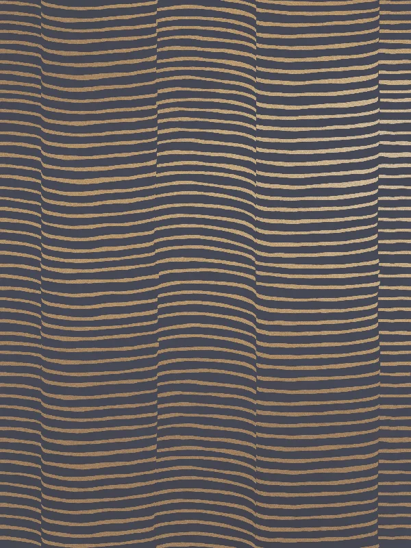 Waving Wallpaper in Gold and Charcoal