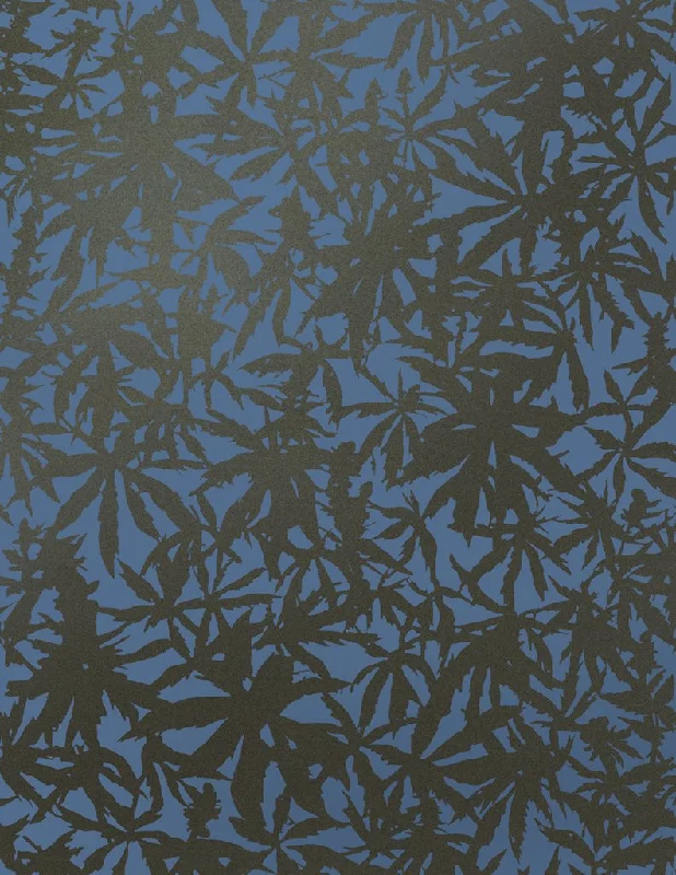 Wild Thing Wallpaper in Gunmetal on Navy