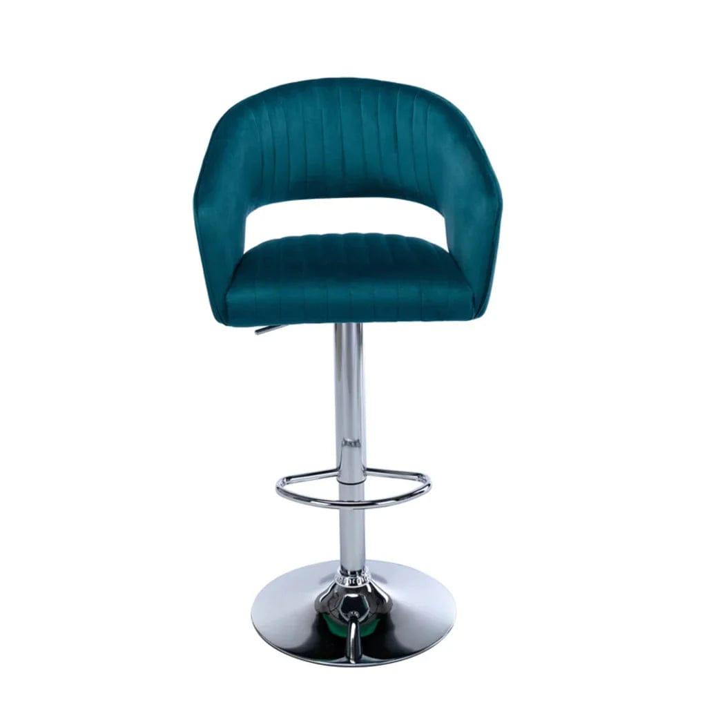 Emerald Plush Feel Velvet Adjustable Pack of 1 Bar Stool