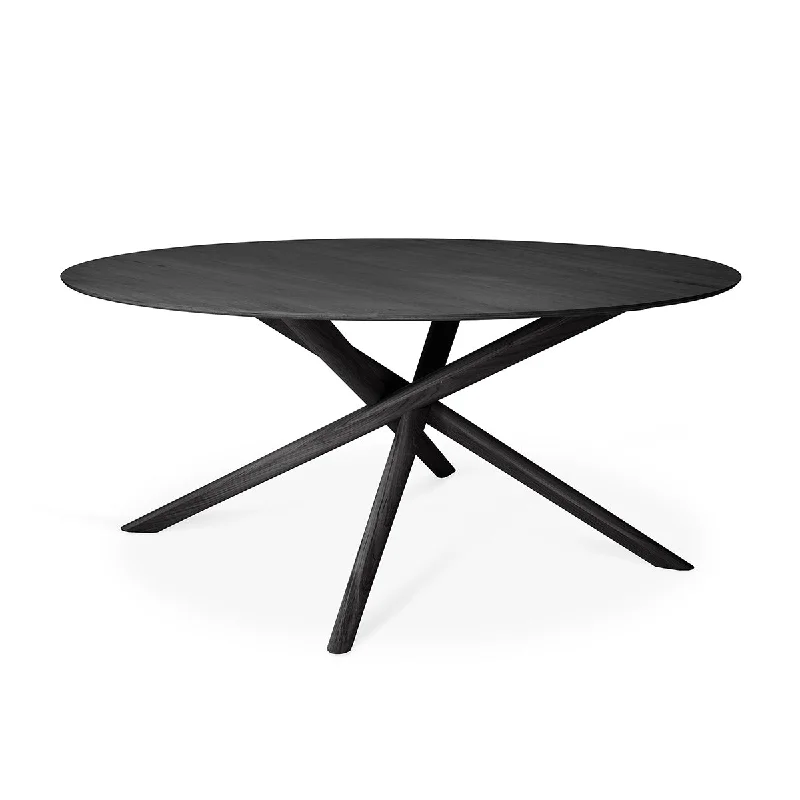 Mikado Round Dining Table (Oak Black, 150cm)