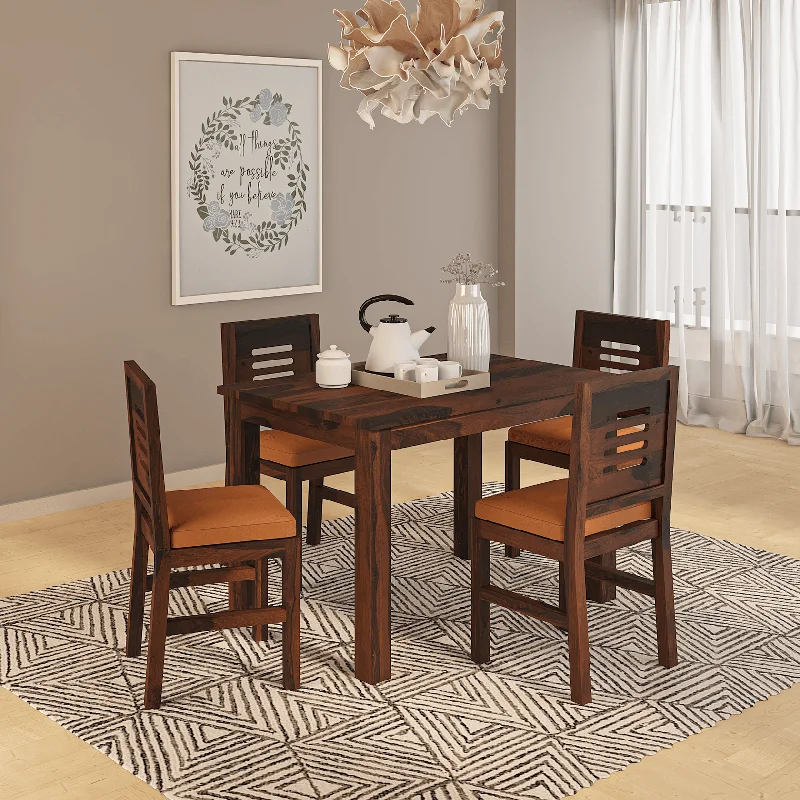 Gagnaire Brown Dining Set 4 Seater In Brown Color