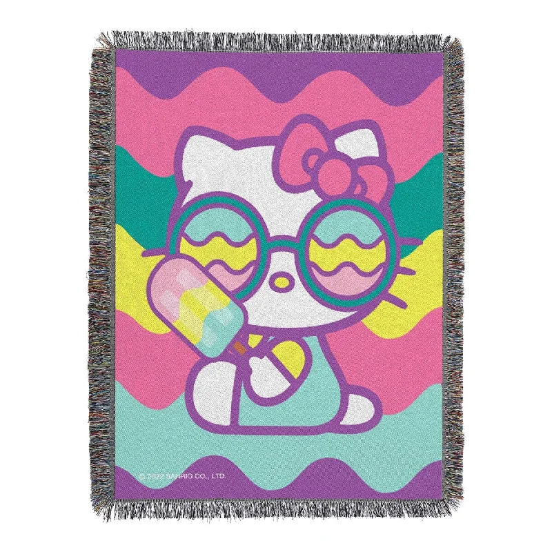 Hello Kitty Cool Kitty Woven Tapestry Throw Blanket